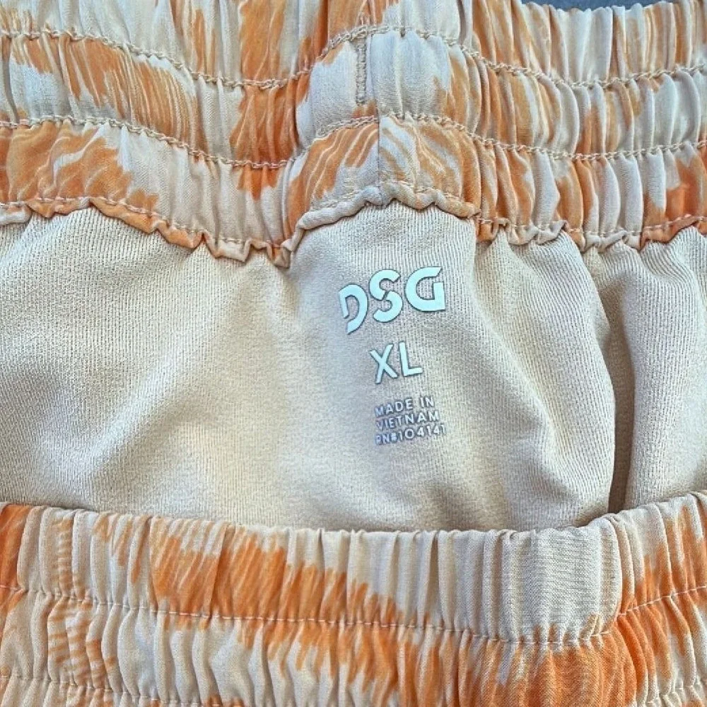 DSG Women's XL Zebra Print Running Shorts Orange Cream Athletic Lined